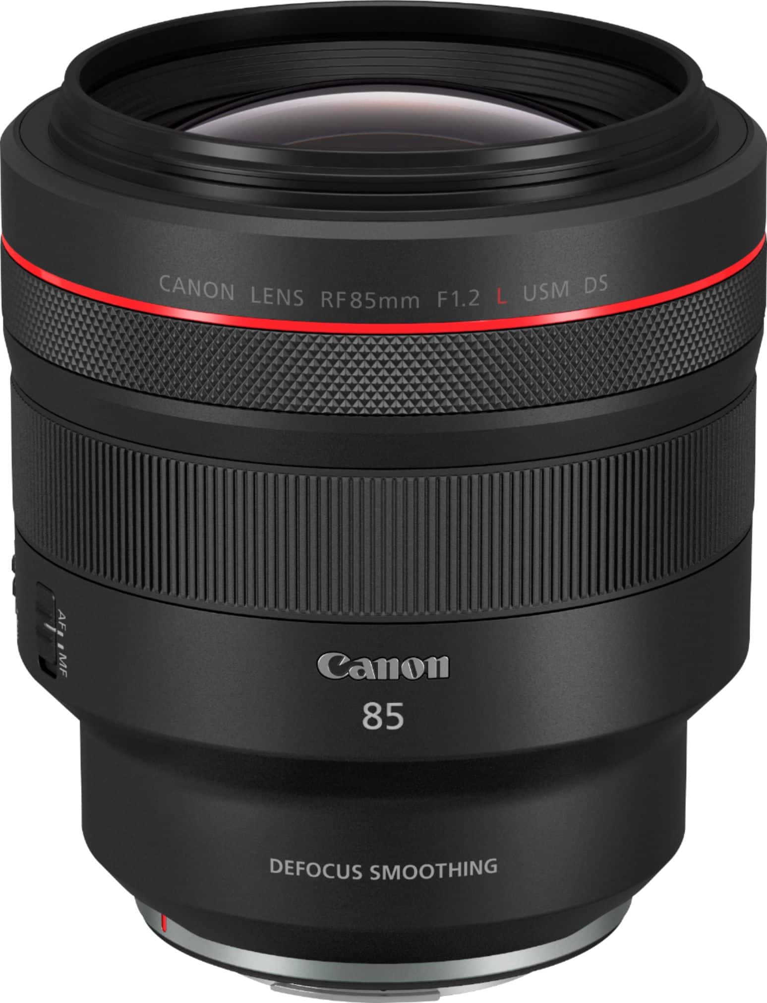 Front. Canon - RF85mm F1.2 L USM DS Mid-Telephoto Prime Lens for EOS R-Series Cameras - Black.