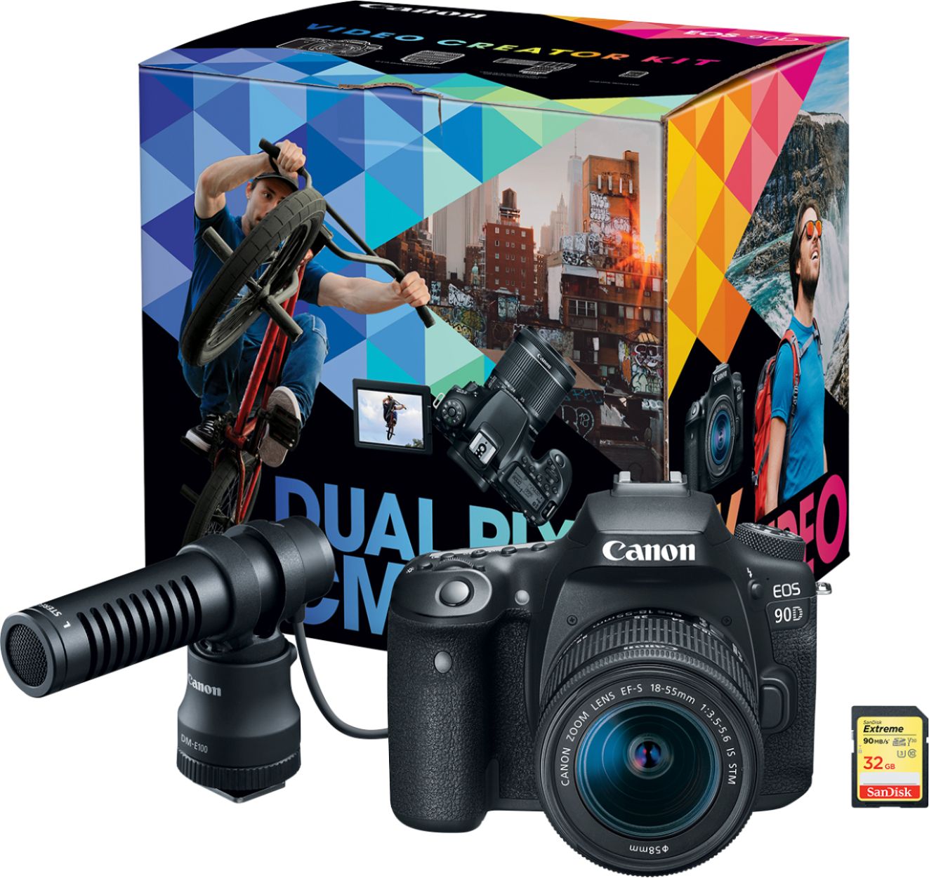 stopcontact mobiel interval Best Buy: Canon EOS 90D DSLR Camera with EF-S 18-55mm Lens Video Creator Kit  Black 3616C074