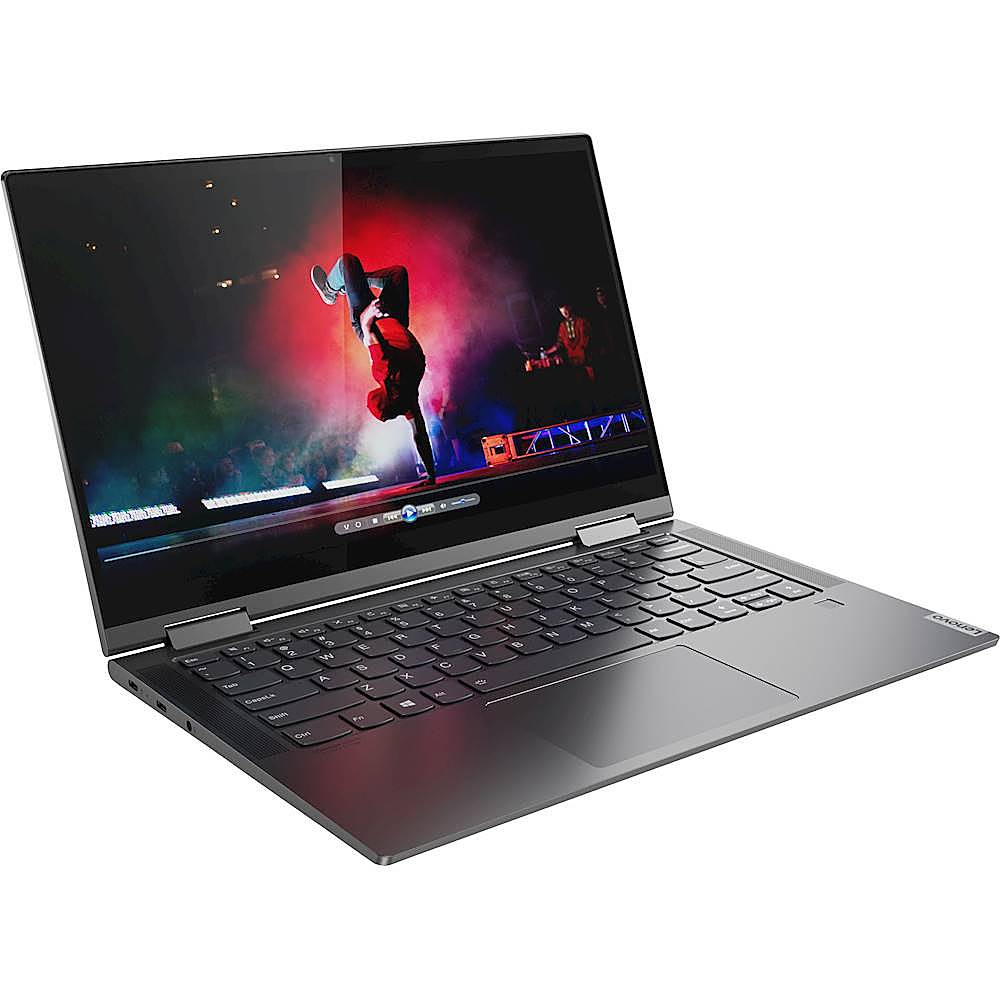 Angle View: Lenovo - Yoga C740 2-in-1 14" Touch-Screen Laptop - Intel Core i5 - 8GB Memory - 256GB SSD - Iron Gray