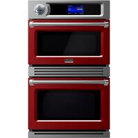 Viking - Professional 7 Series TurboChef 30" Built-In Double Electric Convection Wall Oven - San Marzano Red - Front_Zoom