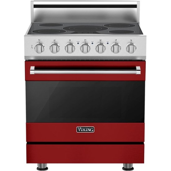 Viking – 3 Series 4.7 Cu. Ft. Freestanding Electric True Convection Range with Self-Cleaning – Kalamata Red