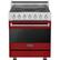 Front. Viking - 3 Series 4.7 Cu. Ft. Freestanding Electric True Convection Range with Self-Cleaning - San Marzano Red.