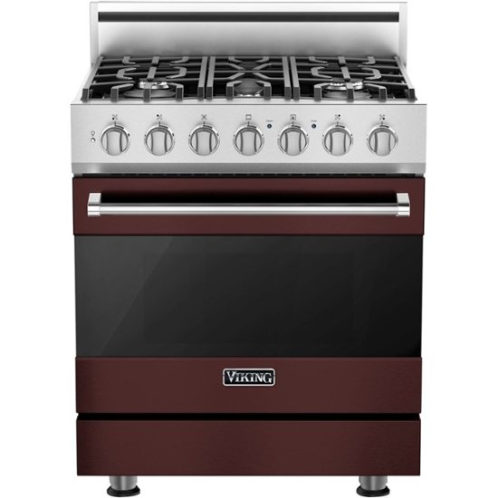 Viking – 3 Series 4.7 Cu. Ft. Freestanding Dual Fuel True Convection Range with Self-Cleaning – Kalamata Red