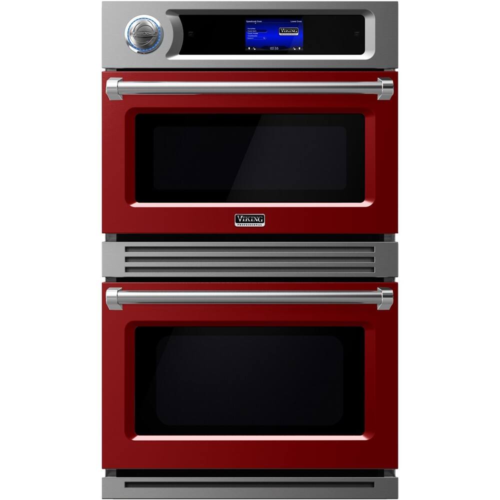 Viking – Professional 7 Series TurboChef 30″ Built-In Double Electric Convection Wall Oven – Kalamata Red