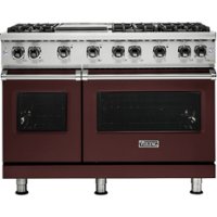 Viking - Professional 5 Series 6.1 Cu. Ft.  Freestanding Double Oven LP Gas Convection Range - Kalamata red - Front_Zoom