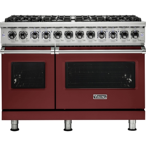 Viking - Professional 5 Series 7.3 Cu. Ft. Freestanding Double Oven Dual Fuel LP Gas Convection Range with Self-Cleaning - Reduction Red