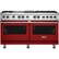 Front. Viking - 5-Series Dual Fuel Self-Clean 60"W Sealed Burner Range - San Marzano Red.