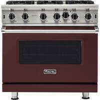 Viking - Professional 5 Series 5.1 Cu. Ft. Freestanding Gas Convection Range - Kalamata Red - Front_Zoom