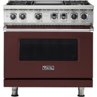 Viking - Professional 5 Series 5.6 Cu. Ft. Freestanding Dual Fuel LP Gas True Convection Range with Self-Cleaning - Kalamata Red - Front_Zoom
