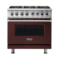 Viking - Professional 7 Series 5.6 Cu. Ft. Freestanding Dual Fuel LP Gas True Convection Range with Self-Cleaning - Kalamata red - Front_Zoom