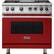 Front. Viking - 5-Series 5.6 Cu. Ft. Self-Cleaning Freestanding Dual Fuel Convection Range - Reduction Red.