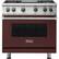 Front. Viking - Professional 5 Series 5.1 Cu. Ft. Freestanding Gas Convection Range - Kalamata Red.