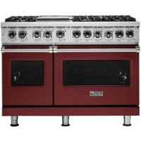 Viking - Professional 5 Series Freestanding Double Oven Dual Fuel True Convection Range with Self-Cleaning - Reduction red - Front_Zoom