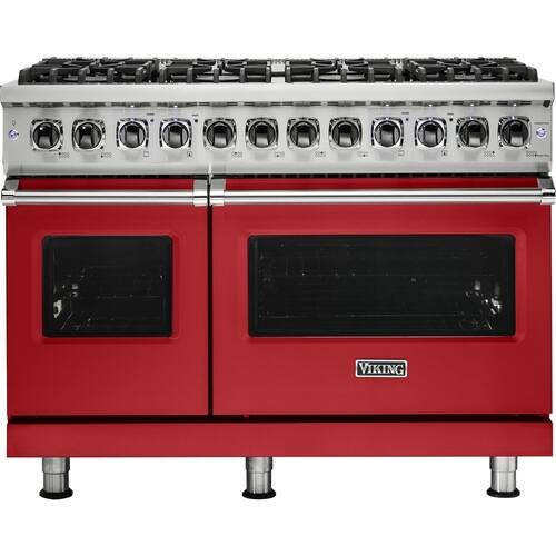 Viking - Professional 5 Series Freestanding Double Oven Dual Fuel Convection Range with Self-Cleaning - San Marzano Red