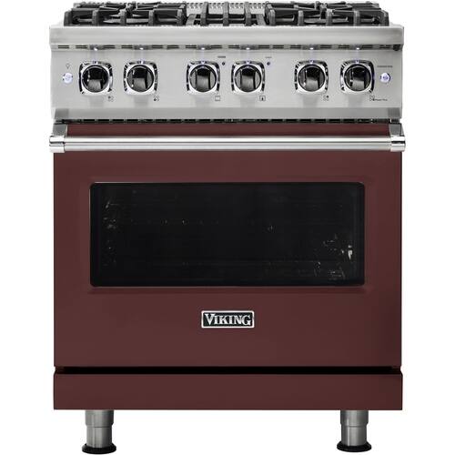 Viking - Professional 5 Series 4.7 Cu. Ft. Freestanding Dual Fuel True Convection Range with Self-Cleaning - Kalamata Red