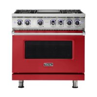 Viking - Professional 7 Series 5.1 Cu. Ft. Freestanding Gas Convection Range - San marzano red - Front_Zoom