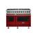 Front. Viking - 5-Series Dual Fuel Self-Clean 48"W Sealed Burner Range - San Marzano Red.
