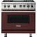 Front. Viking - 5-Series 5.6 Cu. Ft. Self-Cleaning Freestanding Dual Fuel Convection Range - Kalamata Red.