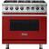 Front. Viking - 5-Series 5.6 Cu. Ft. Self-Cleaning Freestanding Dual Fuel Convection Range - Reduction Red.