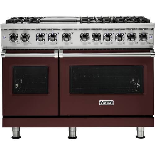 Viking - Professional 5 Series Freestanding Double Oven Dual Fuel True Convection Range with Self-Cleaning - Kalamata Red