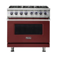 Viking - Freestanding 7 Series Dual Fuel Self-Clean 36"W Range - Reduction Red - Front_Zoom