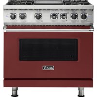 Viking - Professional 5 Series 5.6 Cu. Ft. Freestanding Dual Fuel LP Gas True Convection Range with Self-Cleaning - Reduction Red - Front_Zoom