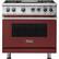 Front. Viking - 5-Series 5.6 Cu. Ft. Self-Cleaning Freestanding Dual Fuel Convection Range - Reduction Red.