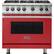 Front. Viking - Professional 5 Series 5.1 Cu. Ft. Freestanding LP Gas Convection Range - San Marzano Red.
