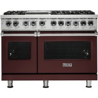 Viking - Professional 5 Series 7.3 Cu. Ft. Freestanding Double Oven Dual Fuel LP Gas True Convection Range with Self-Cleaning - Kalamata red - Front_Zoom