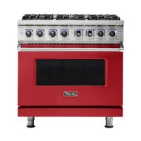 Viking - Professional 7 Series 5.6 Cu. Ft. Freestanding Dual Fuel LP Gas True Convection Range with Self-Cleaning - San marzano red - Front_Zoom