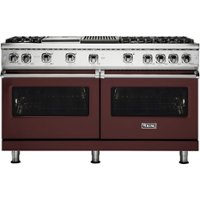 Viking - Professional 5 Series 8 Cu. Ft. Freestanding Double Oven LP Gas Convection Range - Kalamata Red - Front_Zoom
