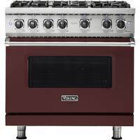 Viking - Professional 5 Series 5.1 Cu. Ft. Freestanding Gas Convection Range - Kalamata Red - Front_Zoom