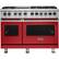 Front. Viking - 5-Series Dual Fuel Self-Clean 48"W Sealed Burner Range - San Marzano Red.