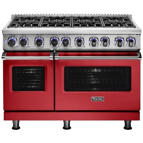 Viking - Professional 7 Series Freestanding Double Oven Dual Fuel Convection Range with Self-Cleaning - San Marzano Red