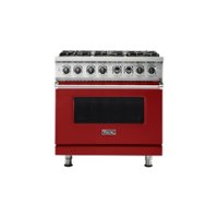 Viking - 5-Series 5.6 Cu. Ft. Self-Cleaning Freestanding Dual Fuel Convection Range - San Marzano Red - Front_Zoom