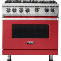 Viking - Professional 5 Series 5.1 Cu. Ft. Freestanding Gas Convection Range - San Marzano Red - Front_Zoom
