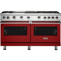 Viking - Professional 5 Series 8 Cu. Ft. Freestanding Double Oven LP Gas Convection Range - Reduction Red - Front_Zoom