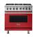 Front. Viking - Freestanding 7 Series Dual Fuel Self-Clean 36"W Range - San Marzano Red.