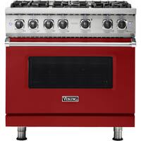 Viking - Professional 5 Series 5.1 Cu. Ft. Freestanding Gas Convection Range - Reduction Red - Front_Zoom