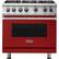Front. Viking - Professional 5 Series 5.1 Cu. Ft. Freestanding Gas Convection Range - Reduction Red.