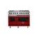 Front. Viking - 48"W 7-Series Dual Fuel Self-Clean Range-6 Burners + Griddle - LP - Reduction Red.