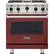 Front. Viking - Professional 5 Series 4.0 Cu. Ft. Freestanding LP Gas Convection Range - Reduction Red.