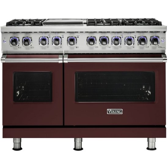 Viking – Professional 7 Series Freestanding Double Oven Gas Convection Range – Kalamata Red