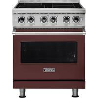 Viking - Professional 5 Series 4.7 Cu. Ft. Freestanding Electric Induction True Convection Range with Self-Cleaning - Kalamata Red - Front_Zoom