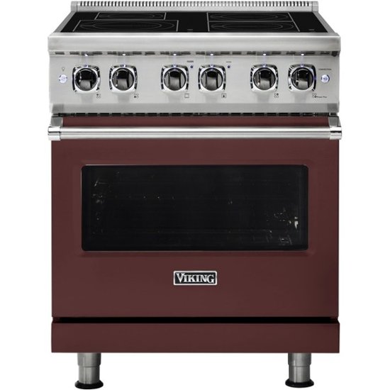 Viking – Professional 5 Series 4.7 Cu. Ft. Freestanding Electric Induction True Convection Range with Self-Cleaning – Kalamata Red