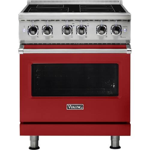 Viking - Professional 5 Series 4.7 Cu. Ft. Freestanding Electric Induction True Convection Range with Self-Cleaning - San Marzano Red