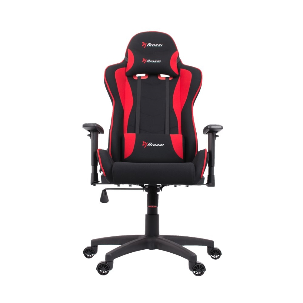 Arozzi - Forte Mesh Fabric Ergonomic Gaming Chair - Black - Red Accents