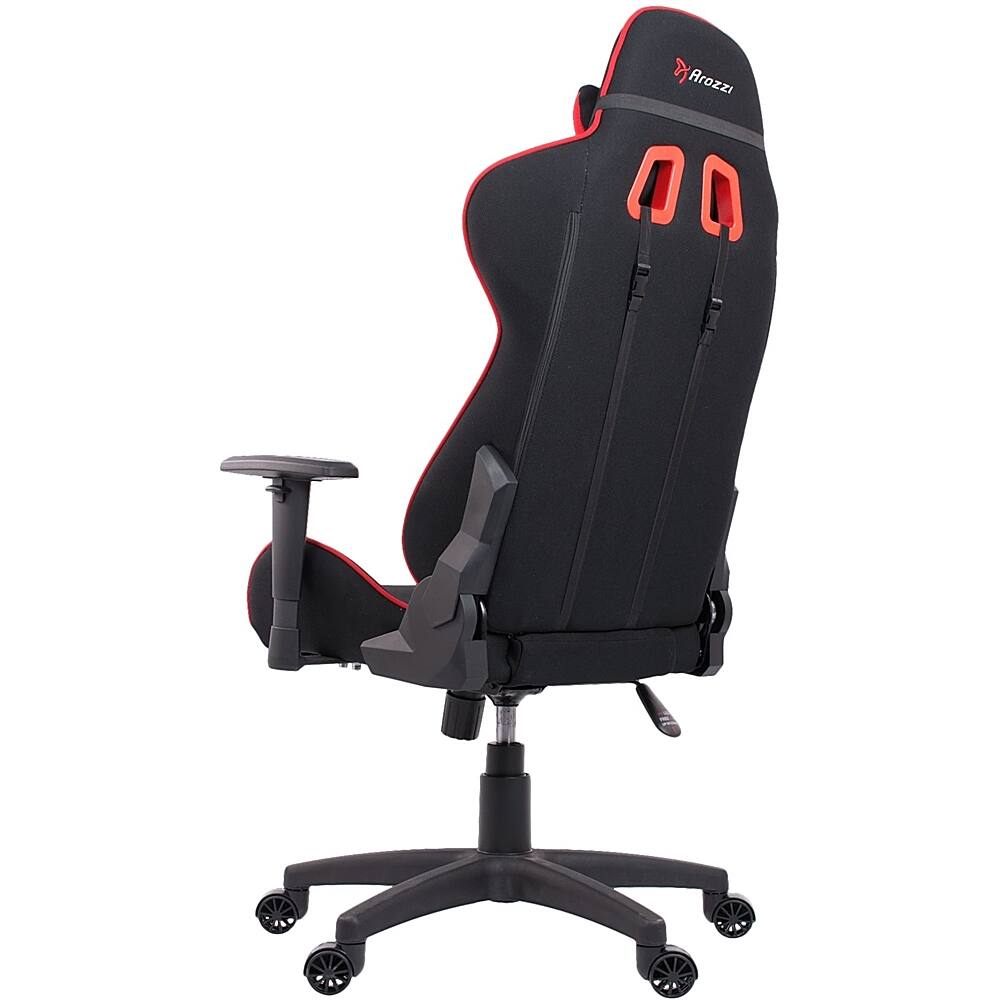 Alt View 12. Arozzi - Forte Mesh Fabric Ergonomic Gaming Chair - Black - Red Accents.