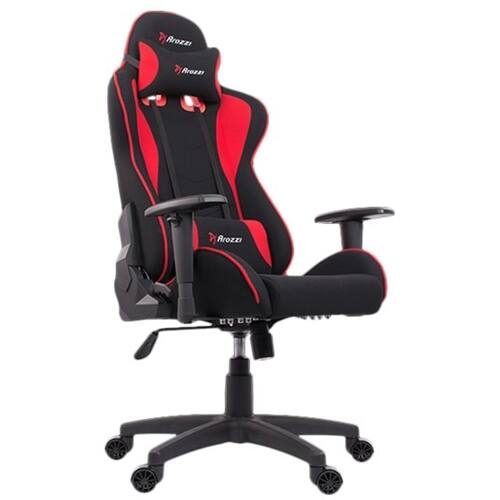 Alt View 16. Arozzi - Forte Mesh Fabric Ergonomic Gaming Chair - Black - Red Accents.