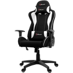 Arozzi - Forte Mesh Fabric Ergonomic Gaming Chair - Black - White Accents - Front_Zoom